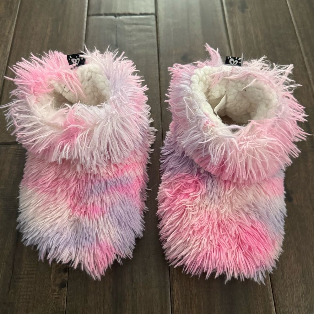 Justice Pastel Fuzzy Slippers Girls 5